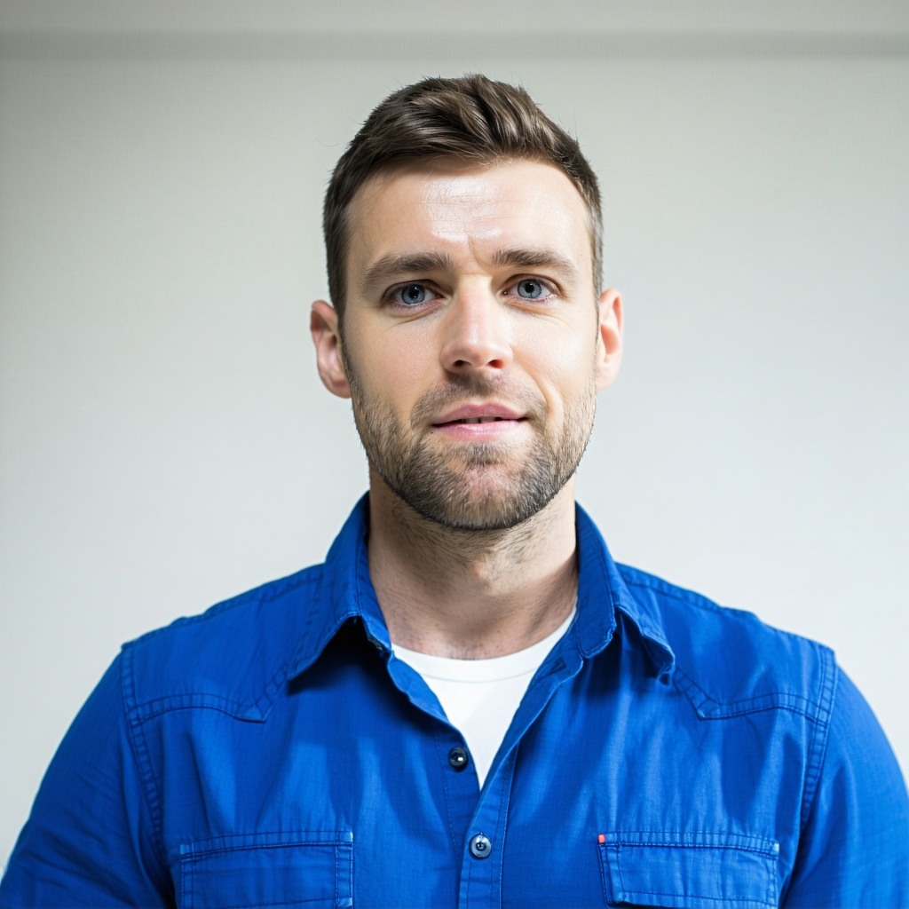 blue collar profile pic male
