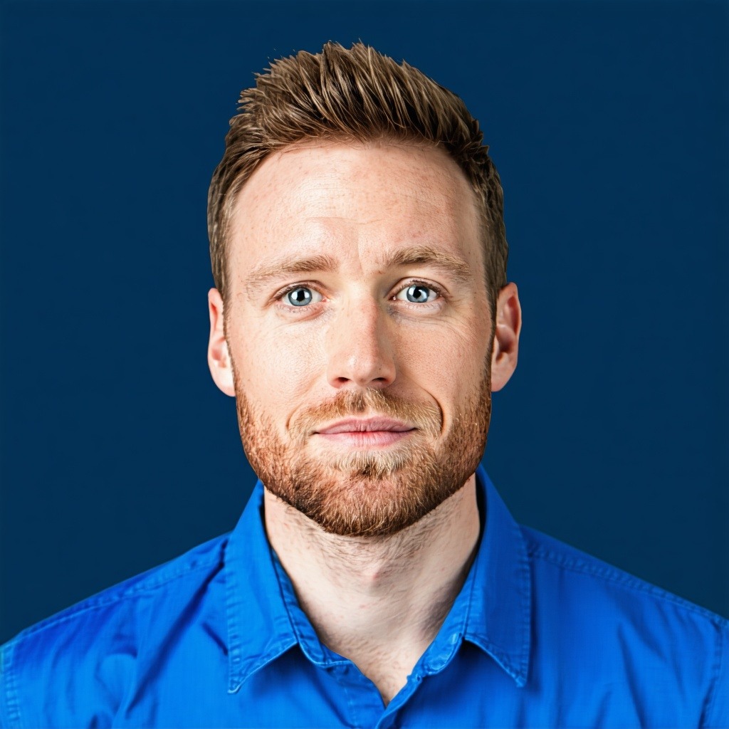 male profile pic blue collar